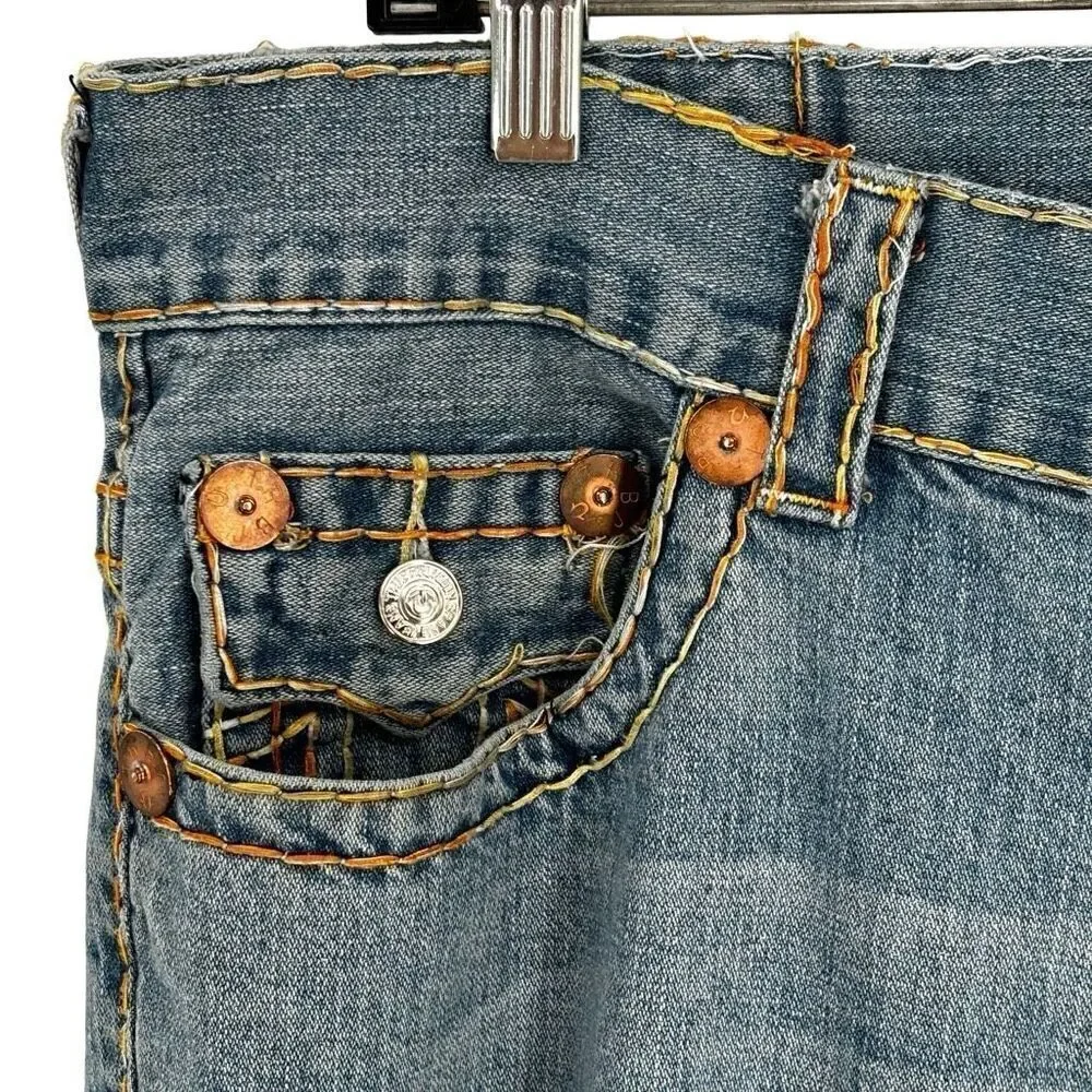 True Religion Limited Edition 0001-1205 Lightwash Straight Leg Jeans Men Size 38